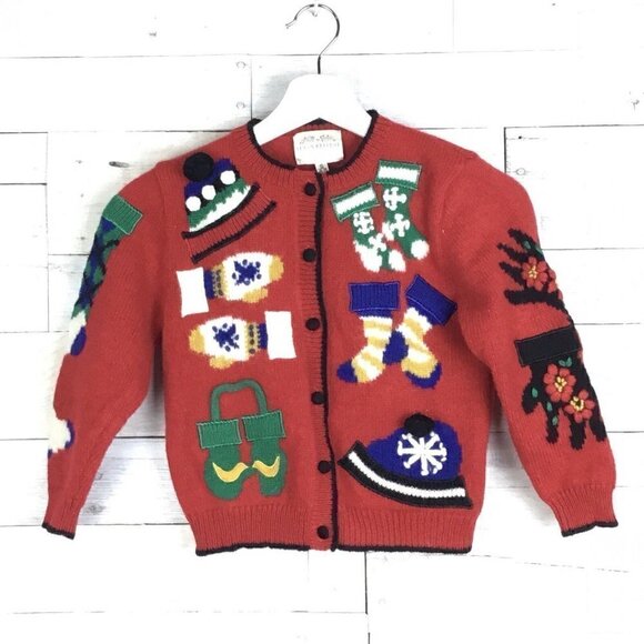 Vintage Susan Bristol Red Wool Christmas Sweater Small - Picture 2 of 6